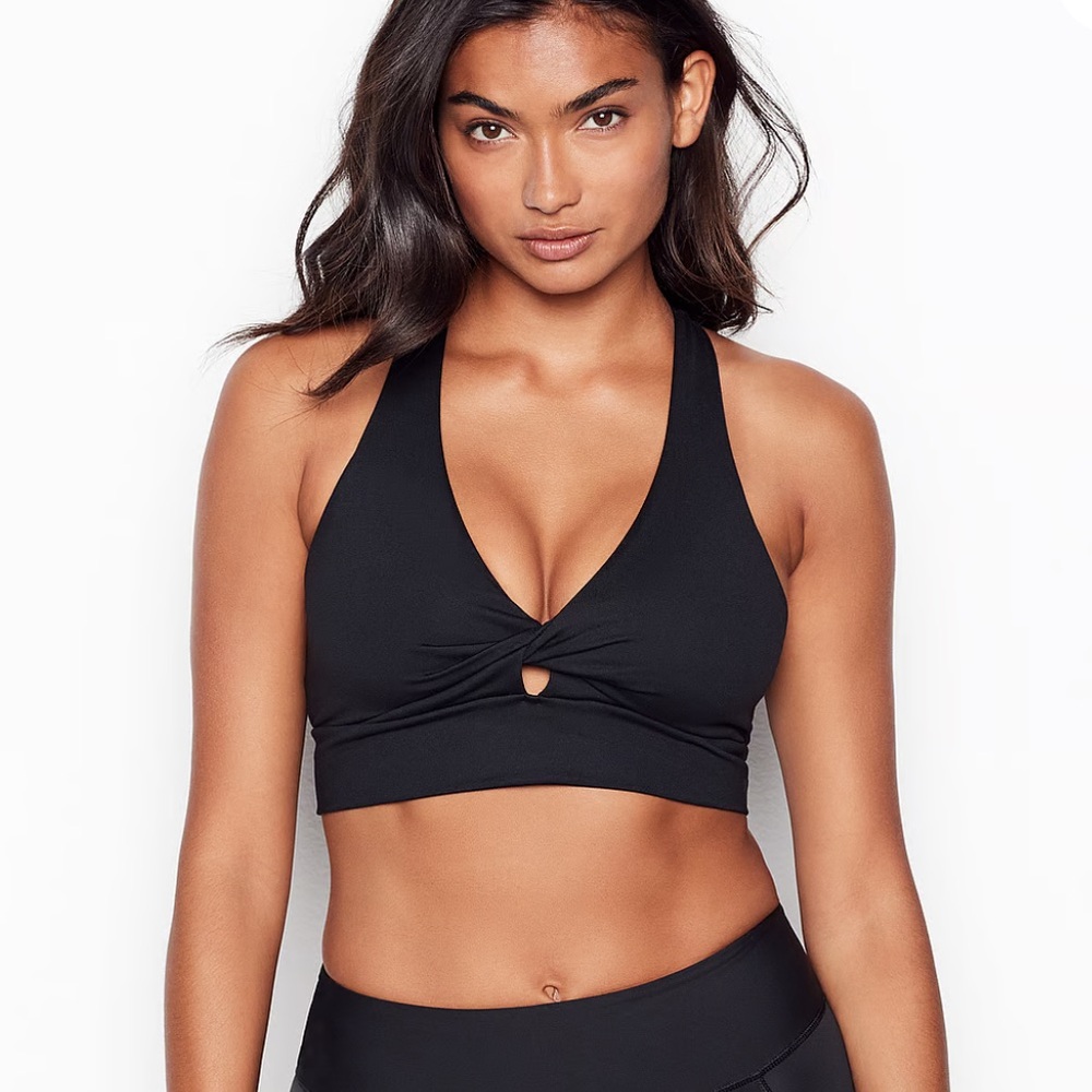 Victoria’s Secret Twist-front Black Sports Bra